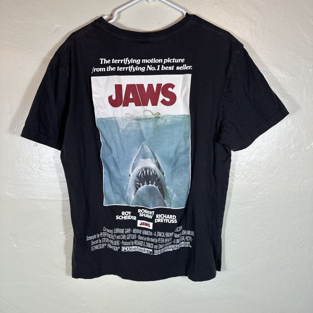 Jaws XL Black T Shirt Original Movie Poster Men’s